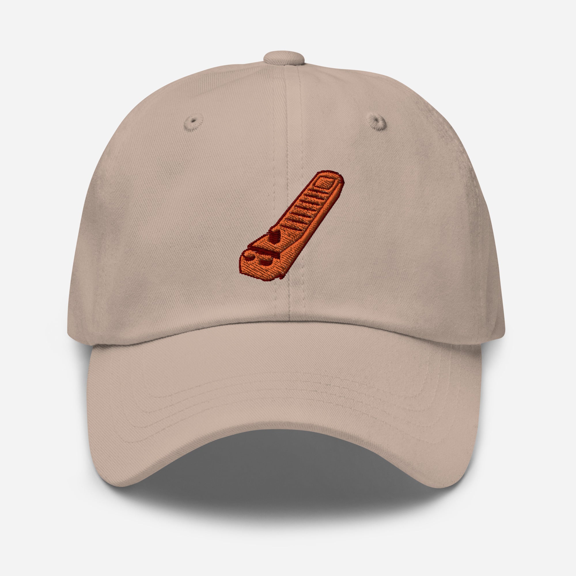 Dad Hat with Lego Brick Separator Embroidered Design (Orange) - StudBee